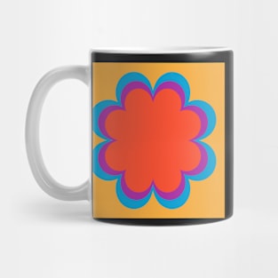 Copy of Blue, pink, orange, yellow seventies style scandi flower Mug